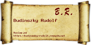 Budinszky Rudolf névjegykártya